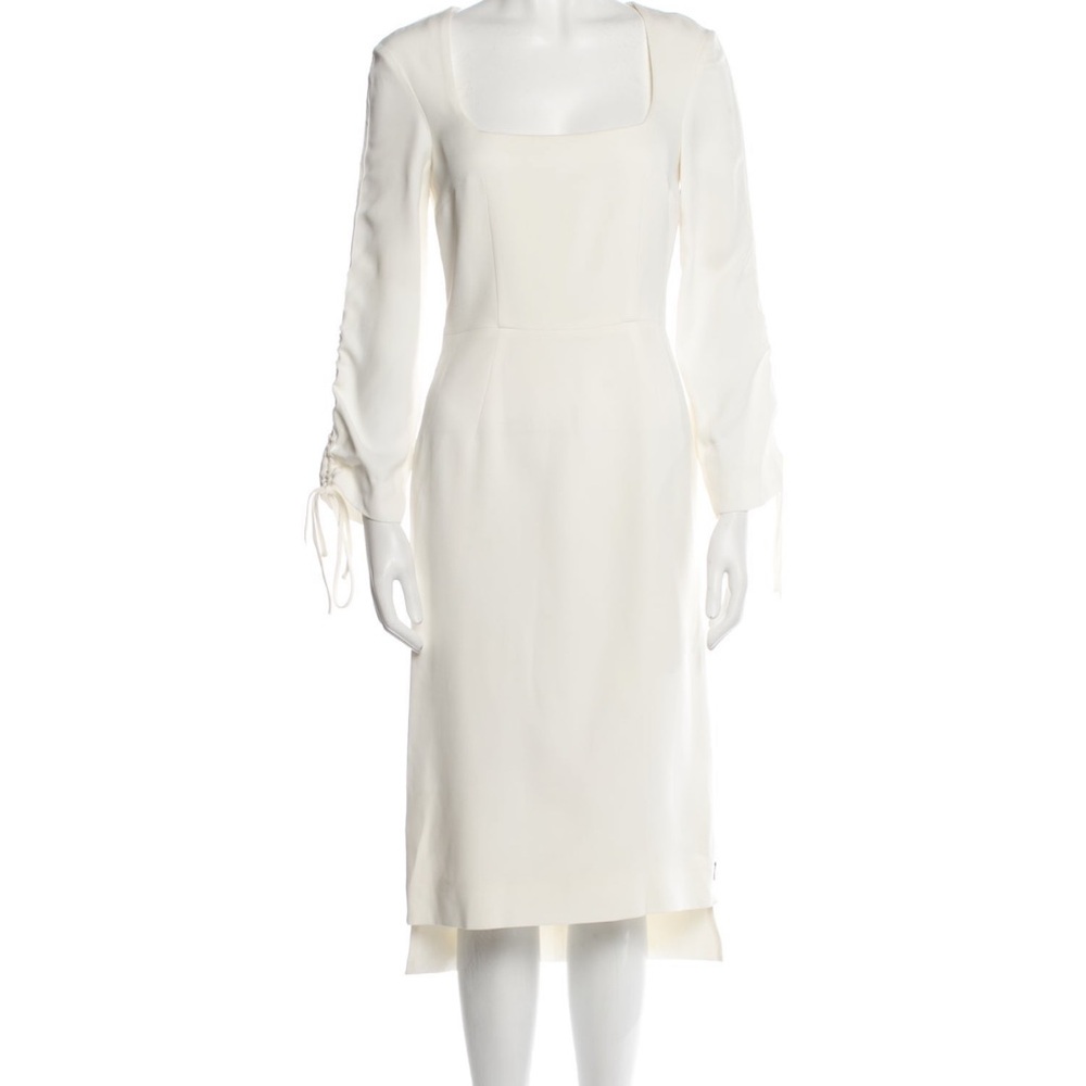 Elegant White Long Sleeve Dress